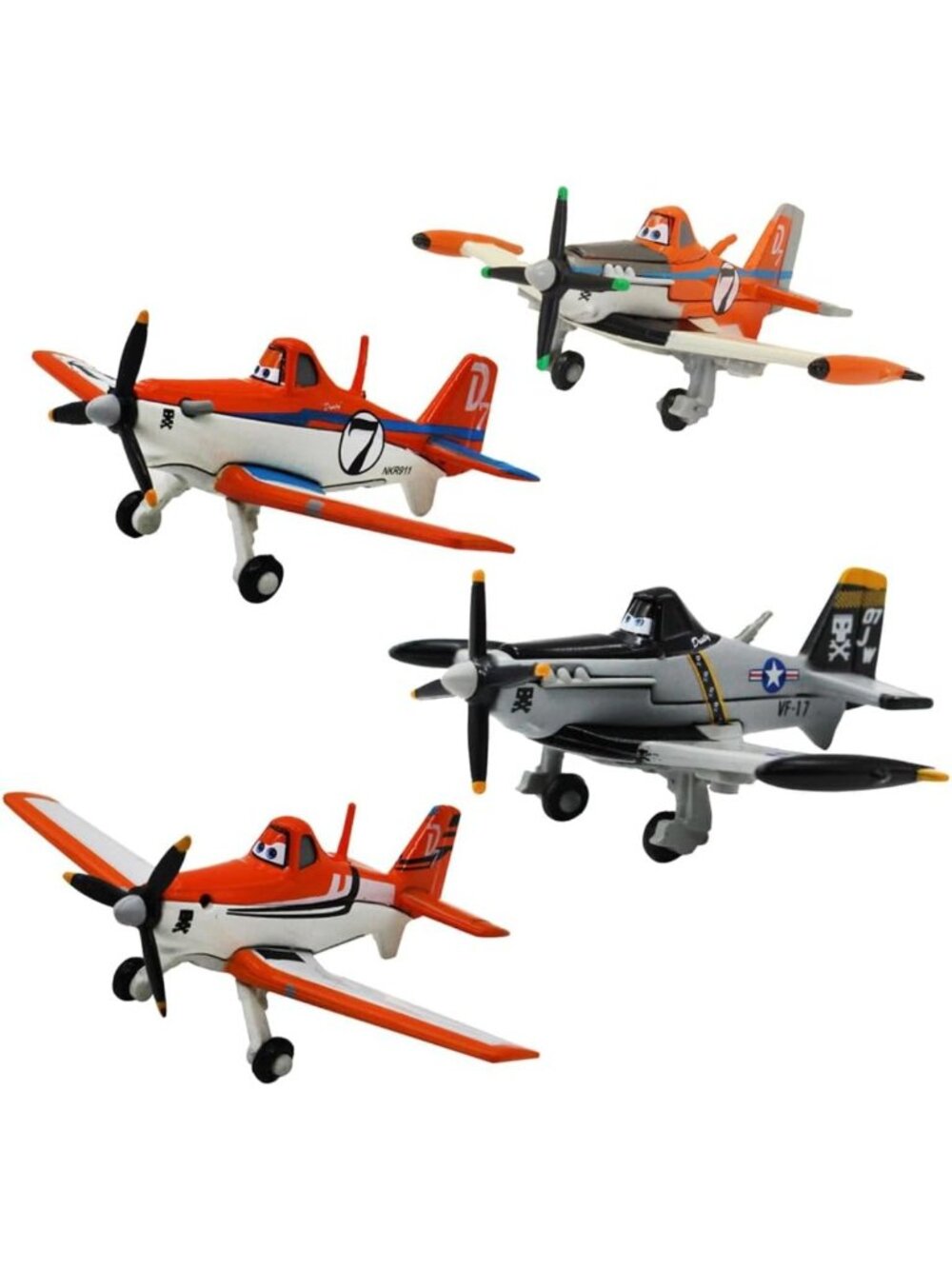 4 Pack Diecast Airplane Toy Set - Movie Planes Dusty Metal Planes for Kids
